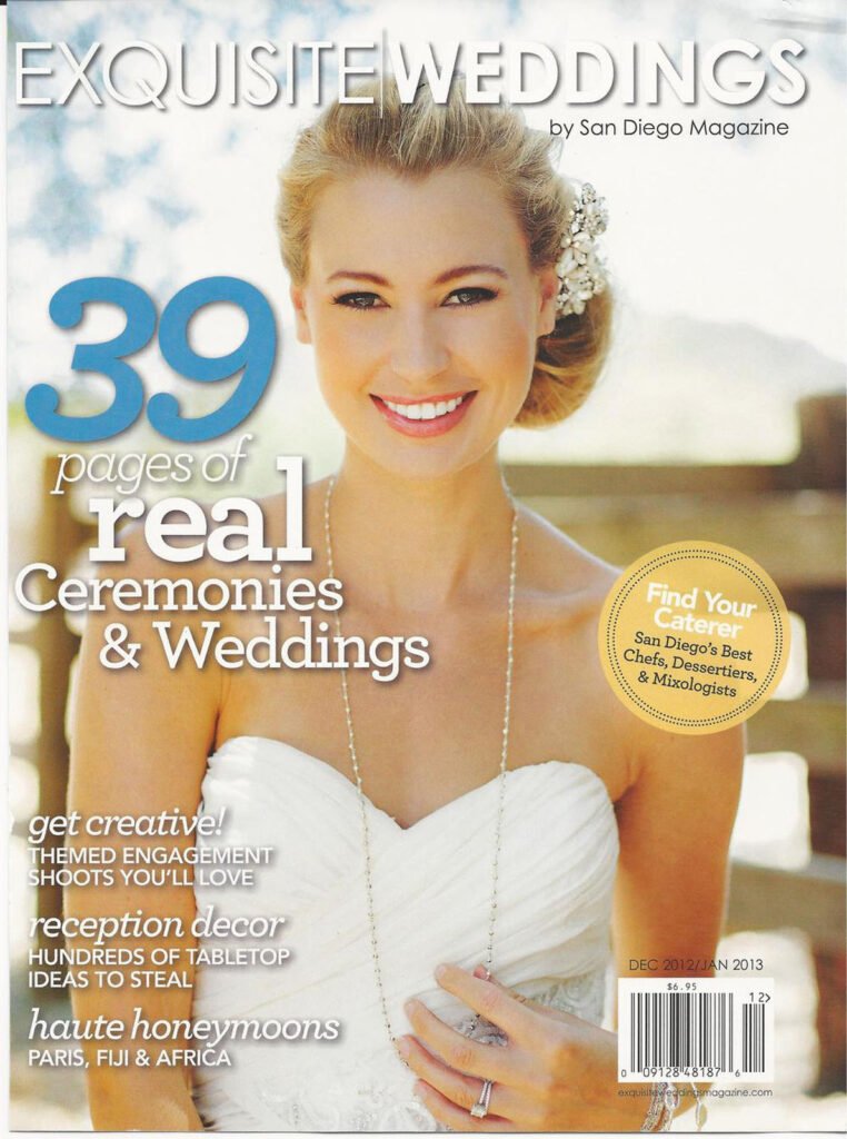 The cover image of Exquisite Weddings magazine, featuring a bride photographed by Poppy & Hive Photography