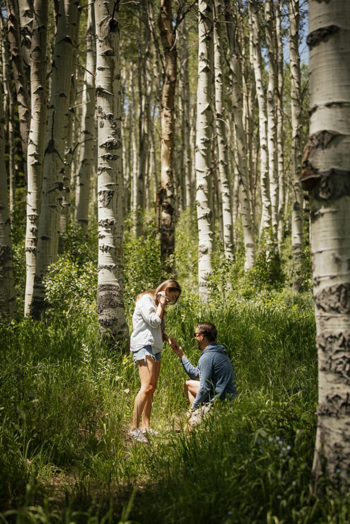 Michael and Dora get engaged in a surprise wedding proposal in the mountains near Park City Utah
