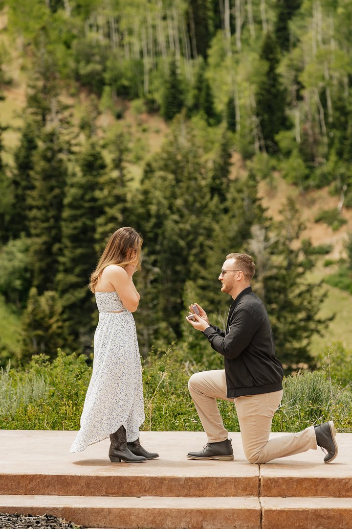 Jake and Lauren's summer surprise wedding proposal at the top of Park City Mountain Resort in Park City Utah.
