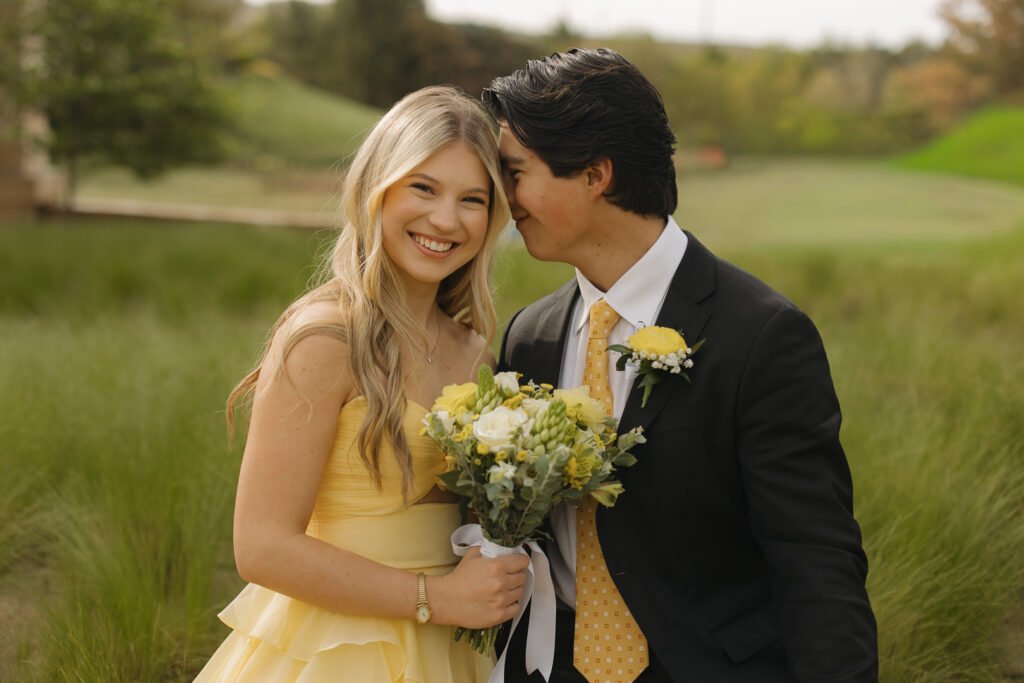 Luis and Sydney's prom senior session in Lehi at the Thanksgiving Point Tulip Festival, photographed by Poppy & Hive Photography.
